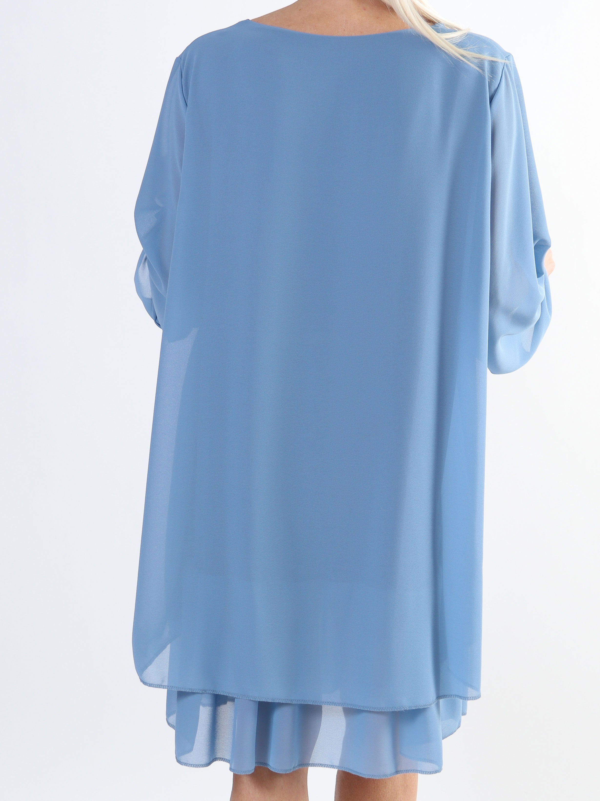 Jill - Chiffon tunikakjole med viskose underkjole